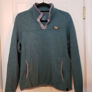 L.L. Bean's Sweater Fleece Pullover Misses Regular, M, Blue-Green